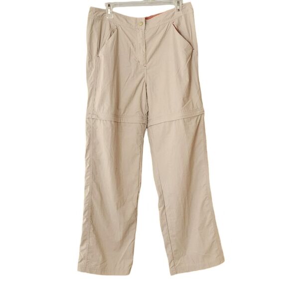 L.L.Bean 100% Nylon Ripstop Beige Convertible Hiking Pants Women's 12R - Picture 1 of 6